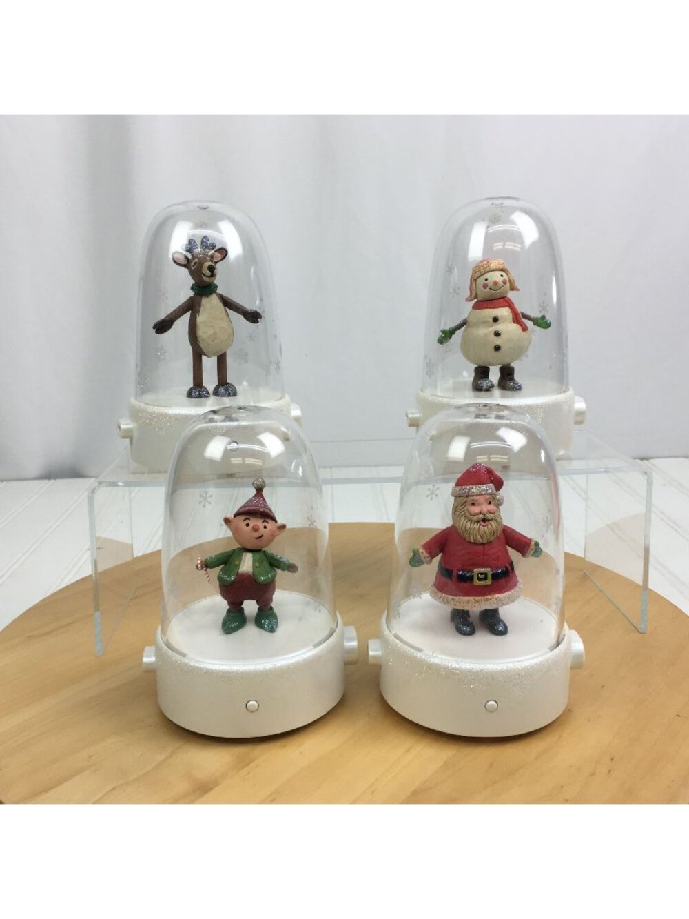 Hallmark Happy Tappers Dancing Musical Figurines Set of 4 2008 Elf Santa Snowman
